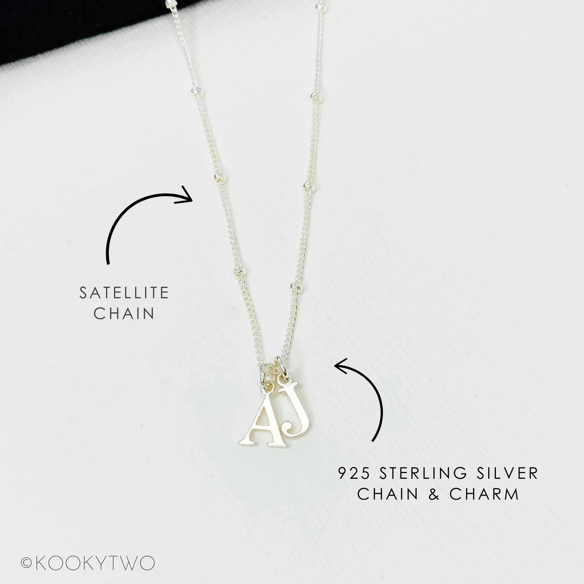 Silver Initial Necklace | One, Two or Three Letters