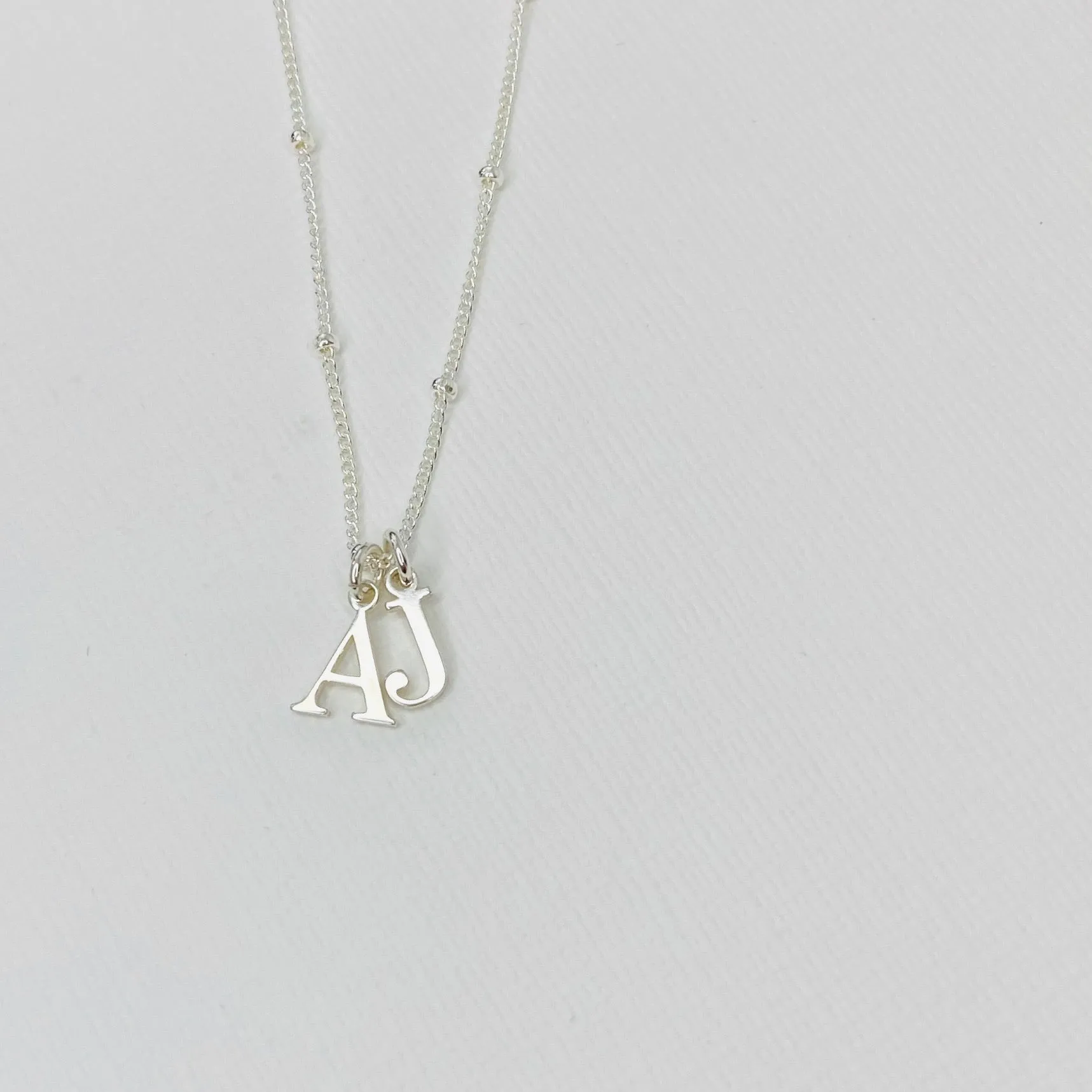 Silver Initial Necklace | One, Two or Three Letters