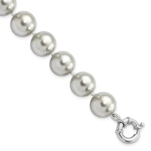 Silver Majestik Grey Shell Pearl Bracelet
