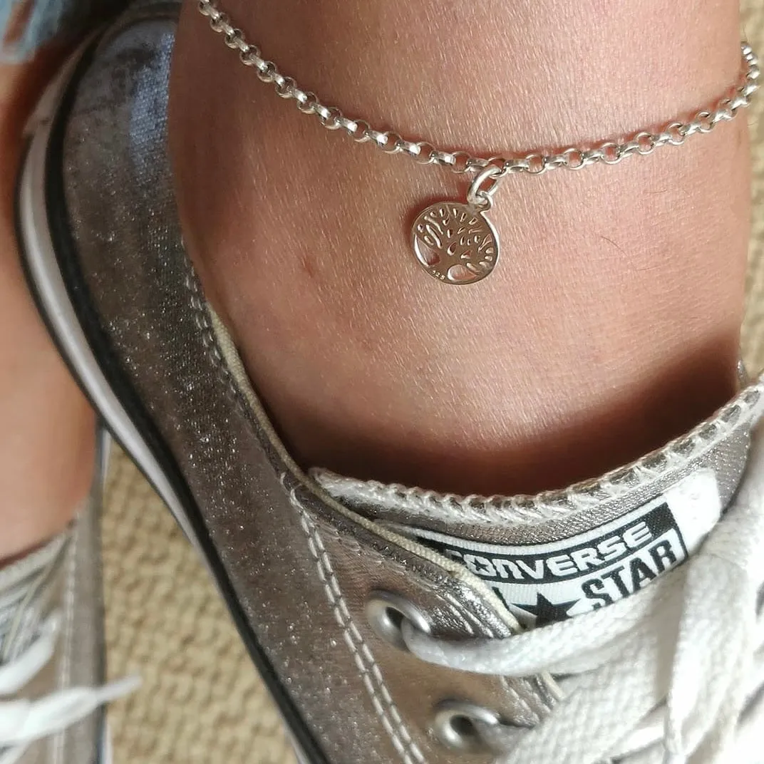 Silver Tree of Life Anklet