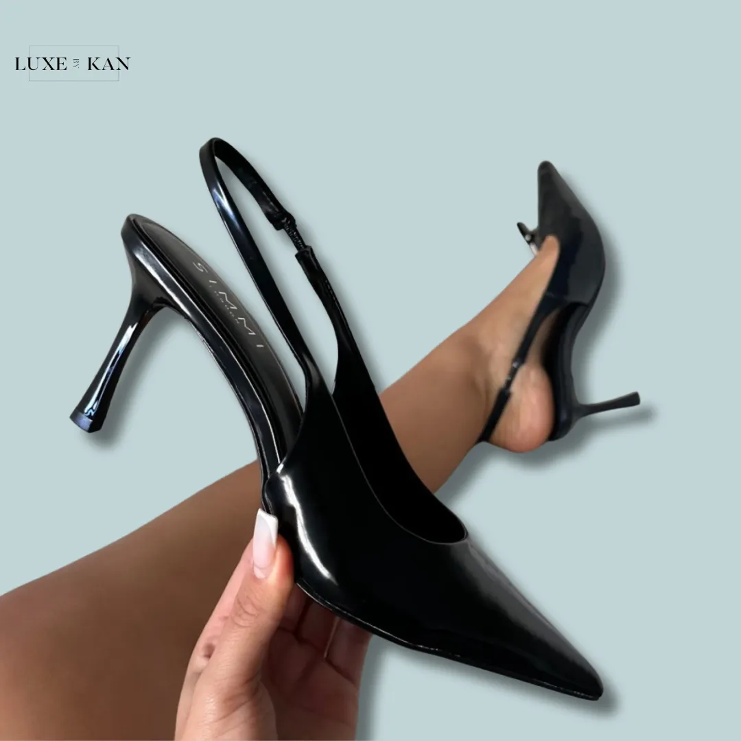 SIMMI LIORRA PATENT SLING BACK COURT SHOES