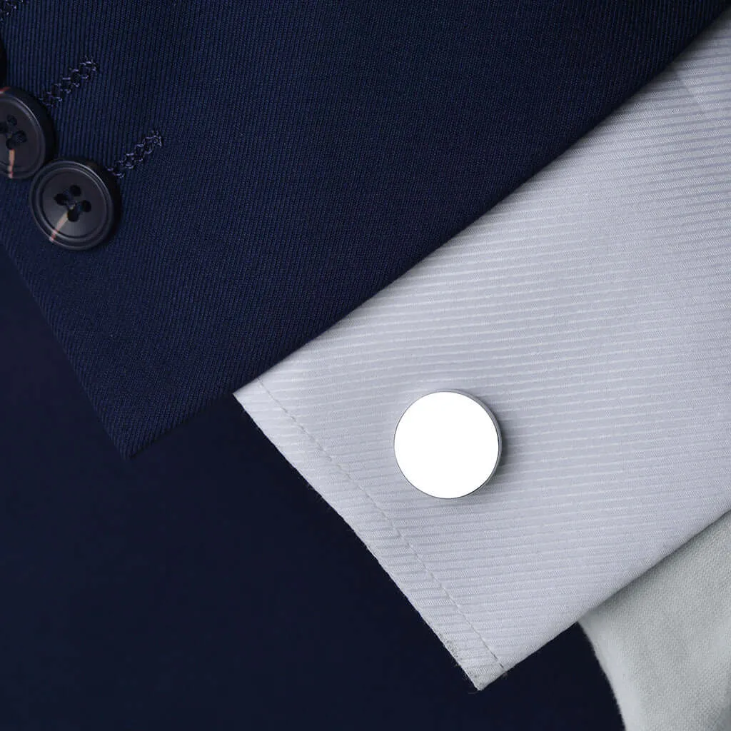 Simple Geometric Cufflinks in Silver Handmade Jewelry Gift