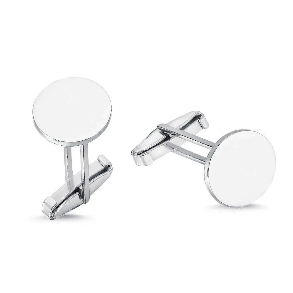 Simple Geometric Cufflinks in Silver Handmade Jewelry Gift
