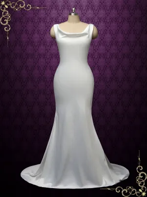 Simple Minimalist Wedding Dress with Cowl Neckline RAYN