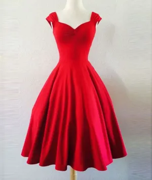 Simple Red sweetheart short prom dress, homecoming dress