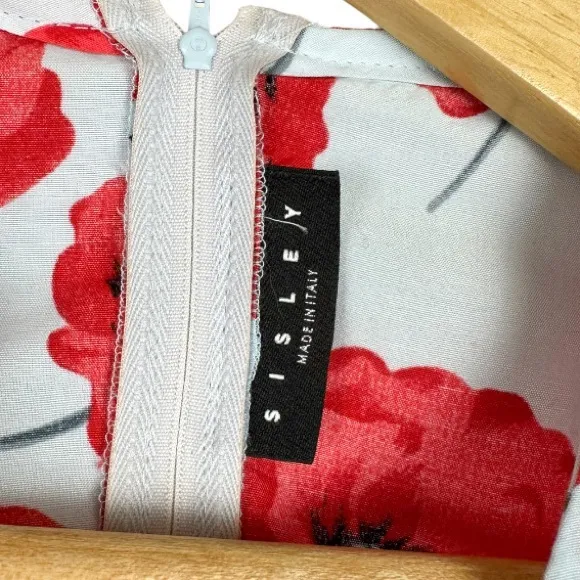 Sisley Poppy Floral Print Sleeveless Dress Size Large