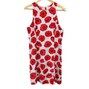 Sisley Poppy Floral Print Sleeveless Dress Size Large