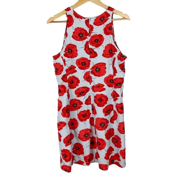 Sisley Poppy Floral Print Sleeveless Dress Size Large