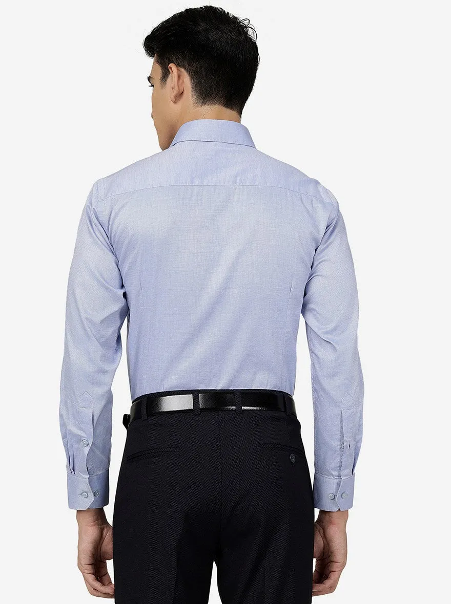 Sky Blue Solid Slim Fit Formal Shirt | Greenfibre