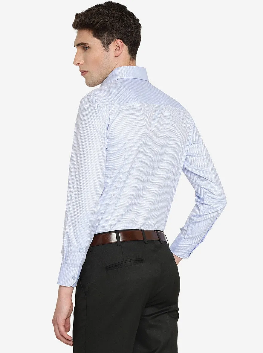 Sky Blue Solid Slim Fit Formal Shirt | Greenfibre