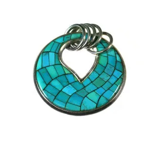 Sleeping Beauty Turquoise Inlay Pendant