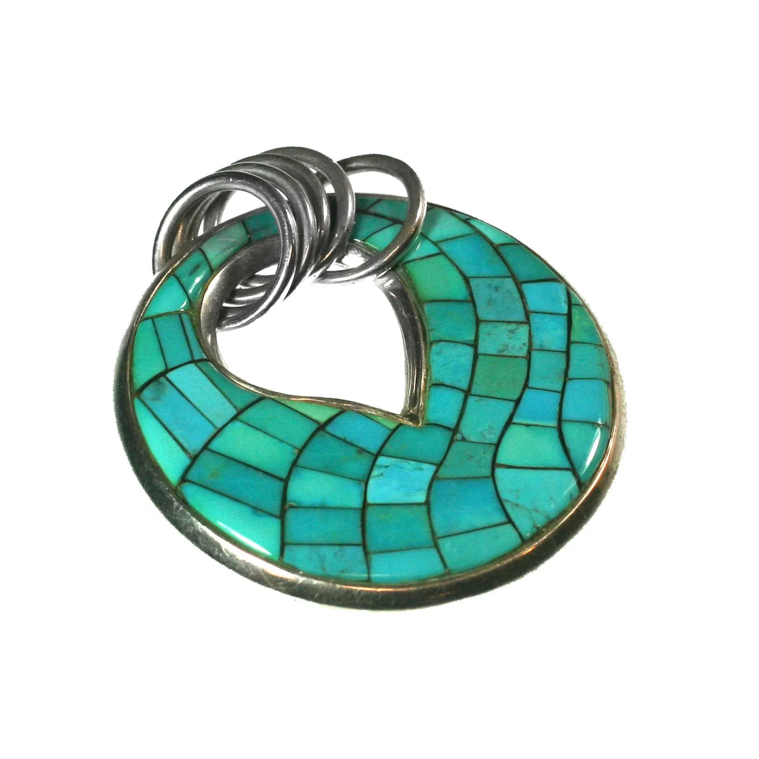 Sleeping Beauty Turquoise Inlay Pendant