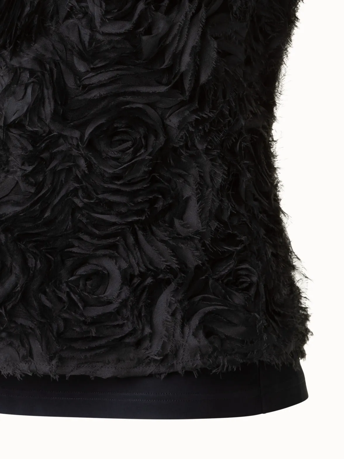 Sleeveless Blouse with 3D Carnation Embroidery