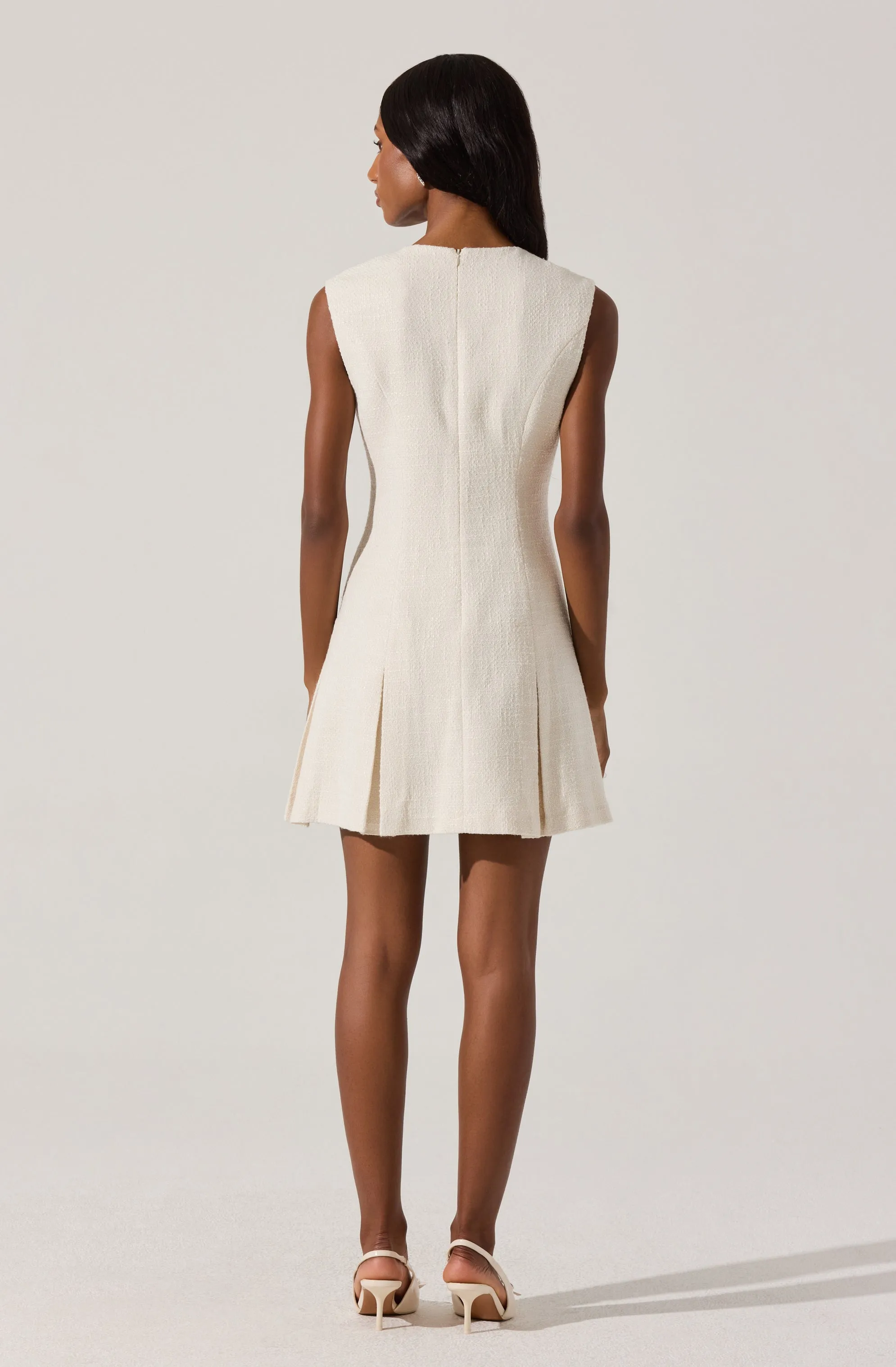 Sleeveless Tweed Mini Dress