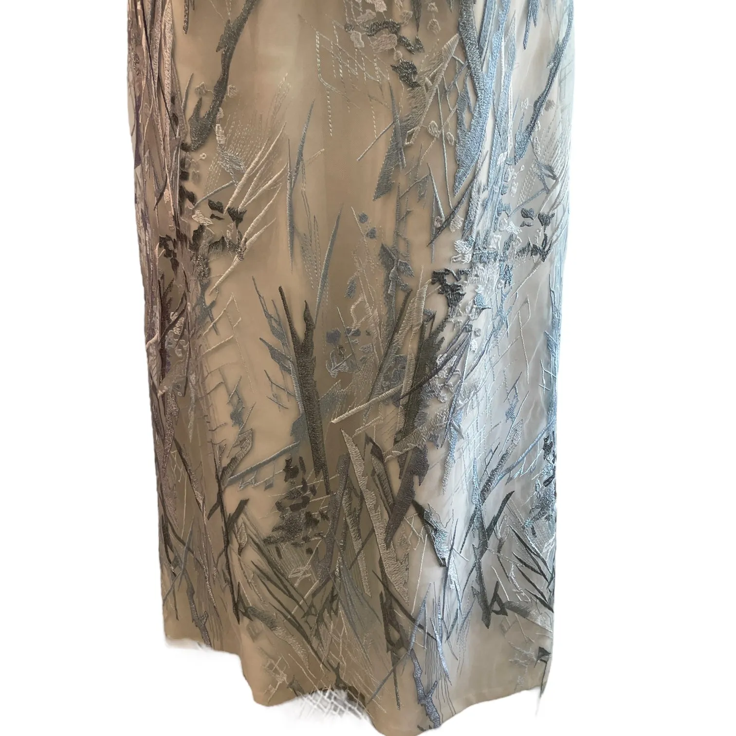 SLIVER - WHITE BLUE LACE CUSTOMIZABLE EVENING DRESS