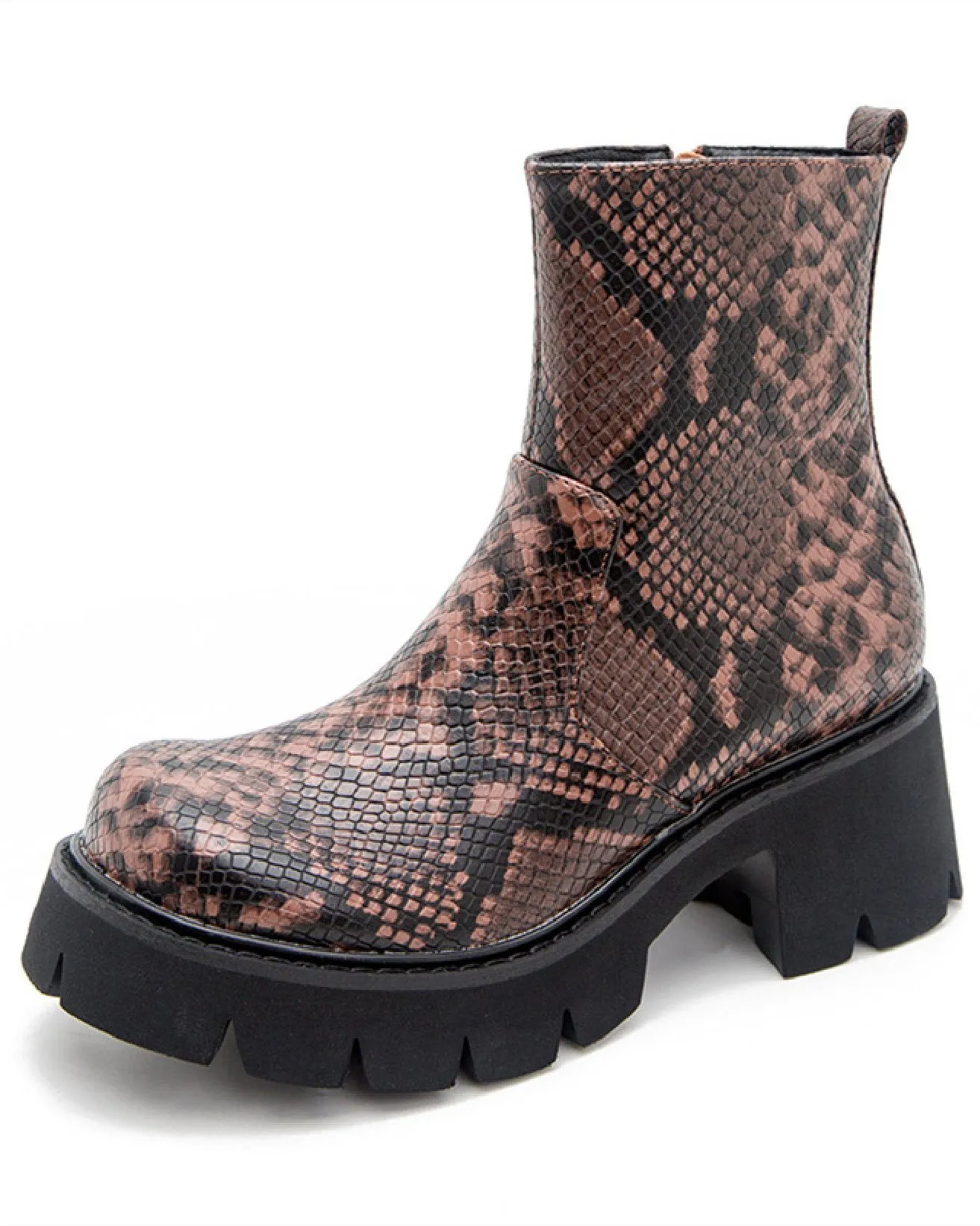 Snake Print Short Martin Boots