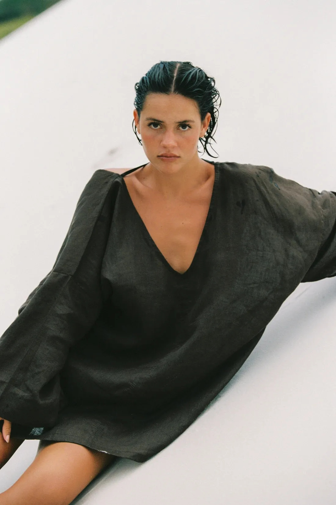 Sofia Linen Tunic Cacao