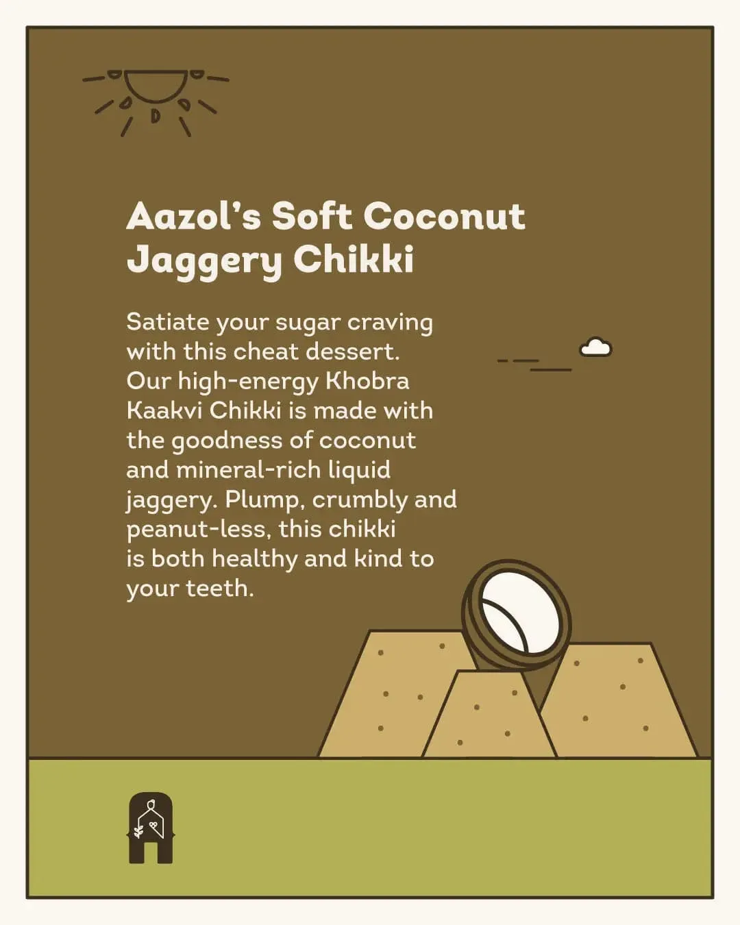 Soft Coconut Jaggery Chikki (10pcs/30pcs/60pcs)