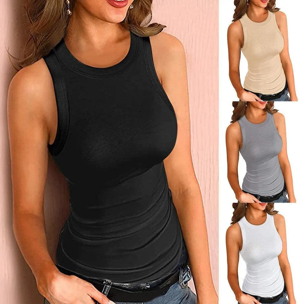 Soft Cotton Women Crop  Fitness Sexy Sleeveless Sport Shirt