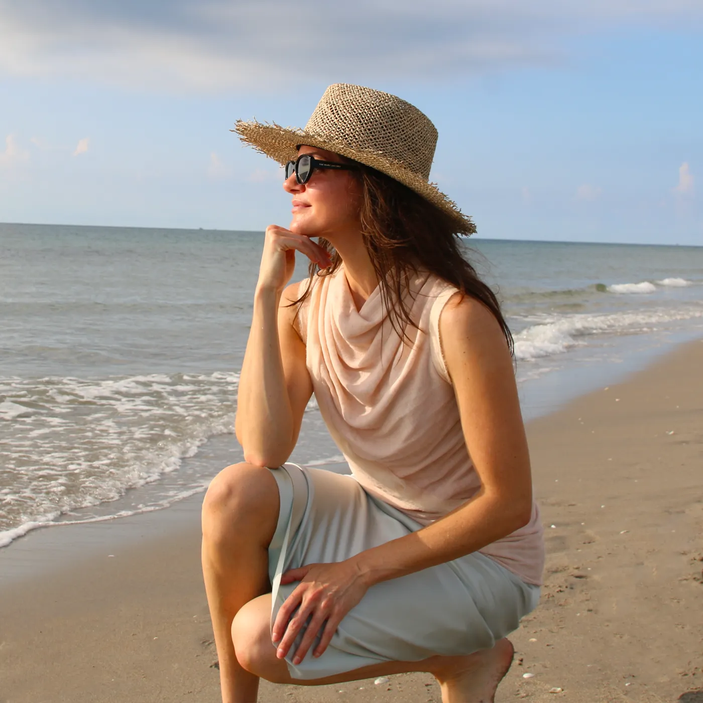 Soft Petal Draped Blouse
