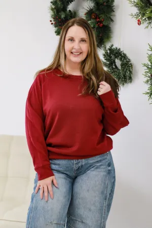Soft Scuba Sweatshirt in Cabernet