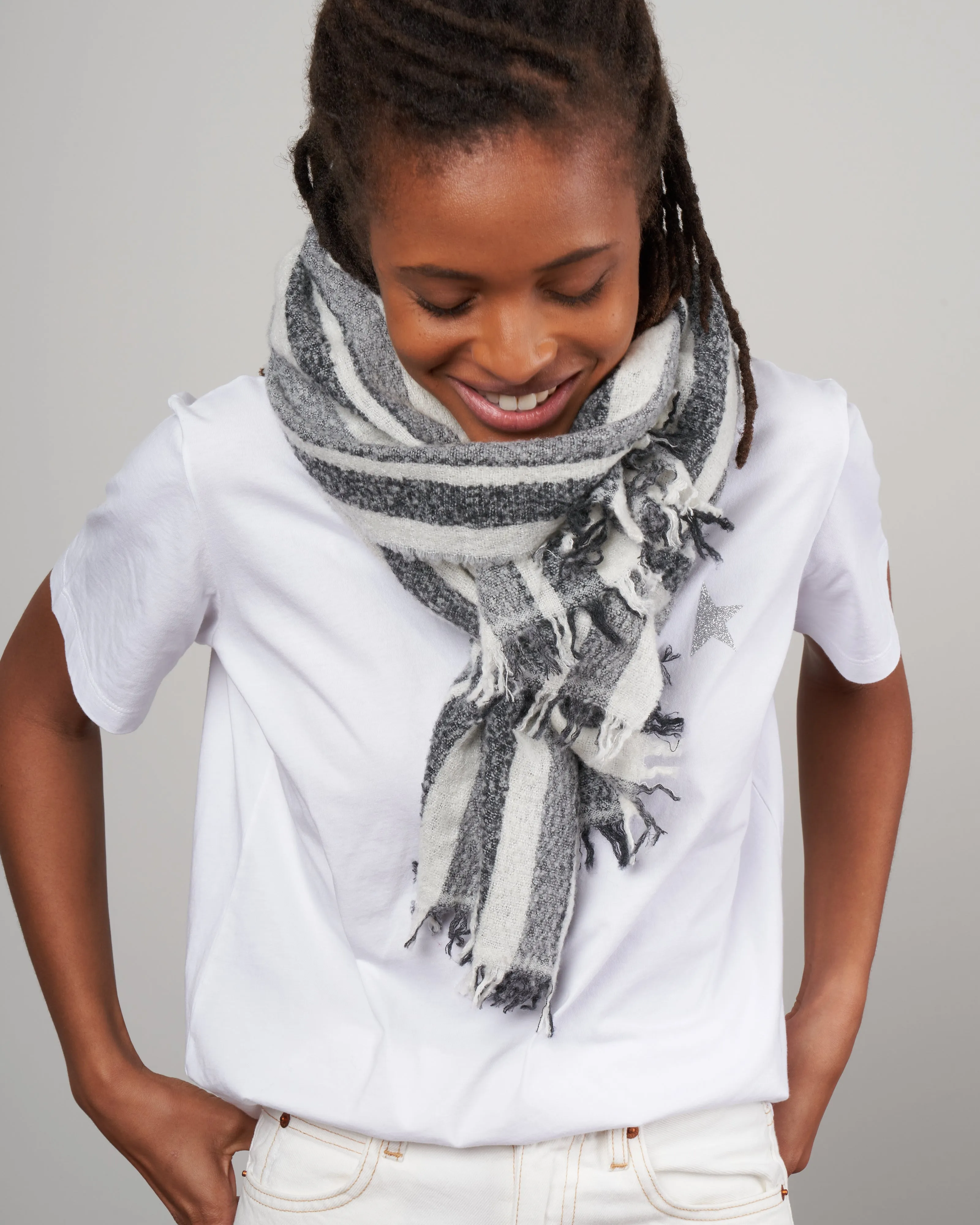 soft stripe sciarpa scarf - off white stripes