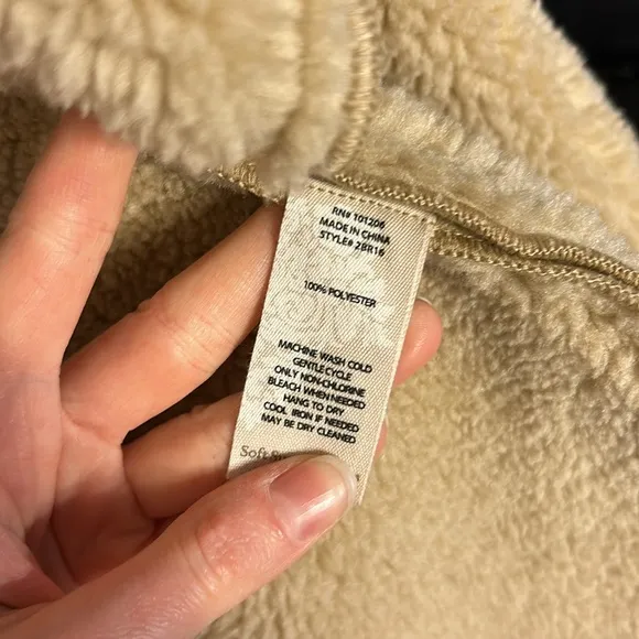Soft Surroundings Misha long faux fur sheepskin shearling beige jacket overcoat