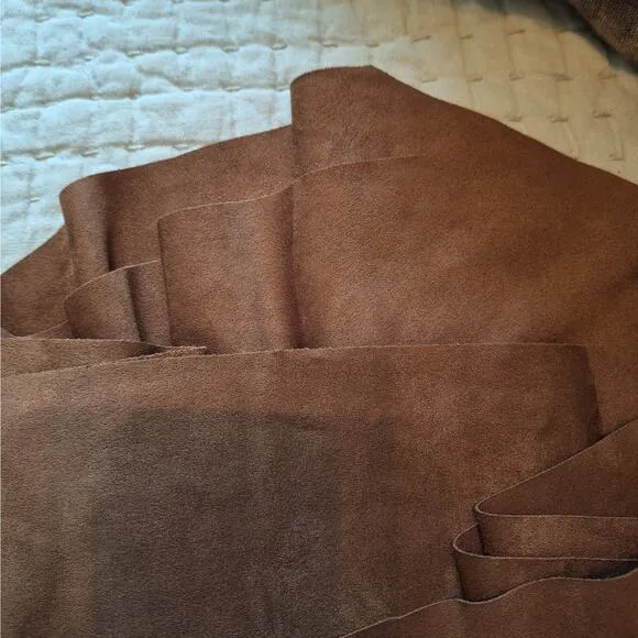 Soft Surroundings Saddle Ivernness Faux Suede Skirt Size L