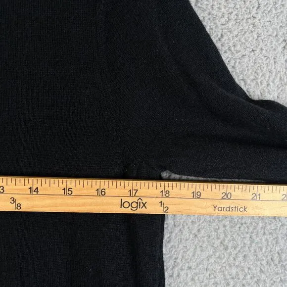 Soft Surroundings Sweater Women Small Black A-Line  Wool Blend Ribbed High Low