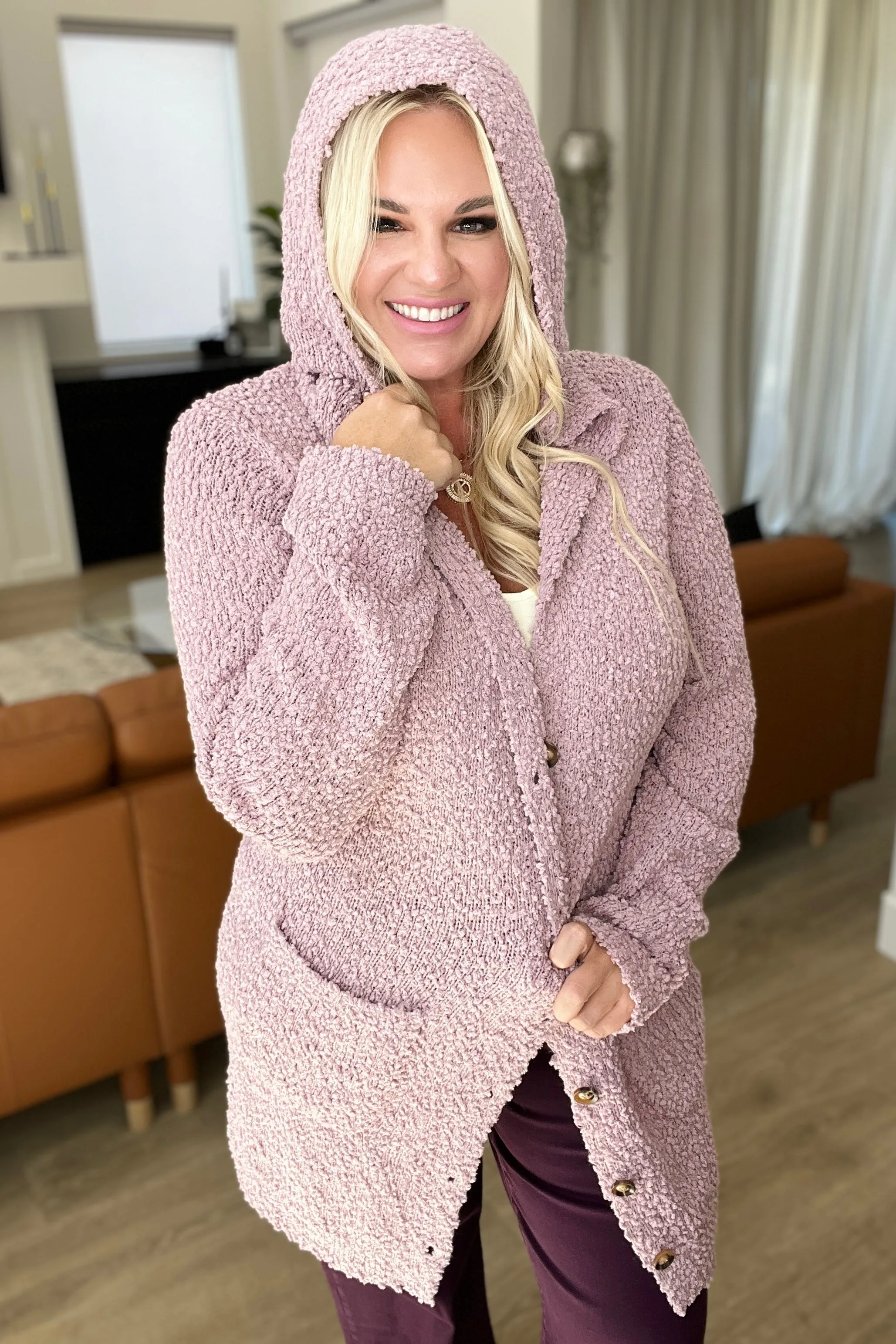 Soft Wisteria Hooded Cardigan
