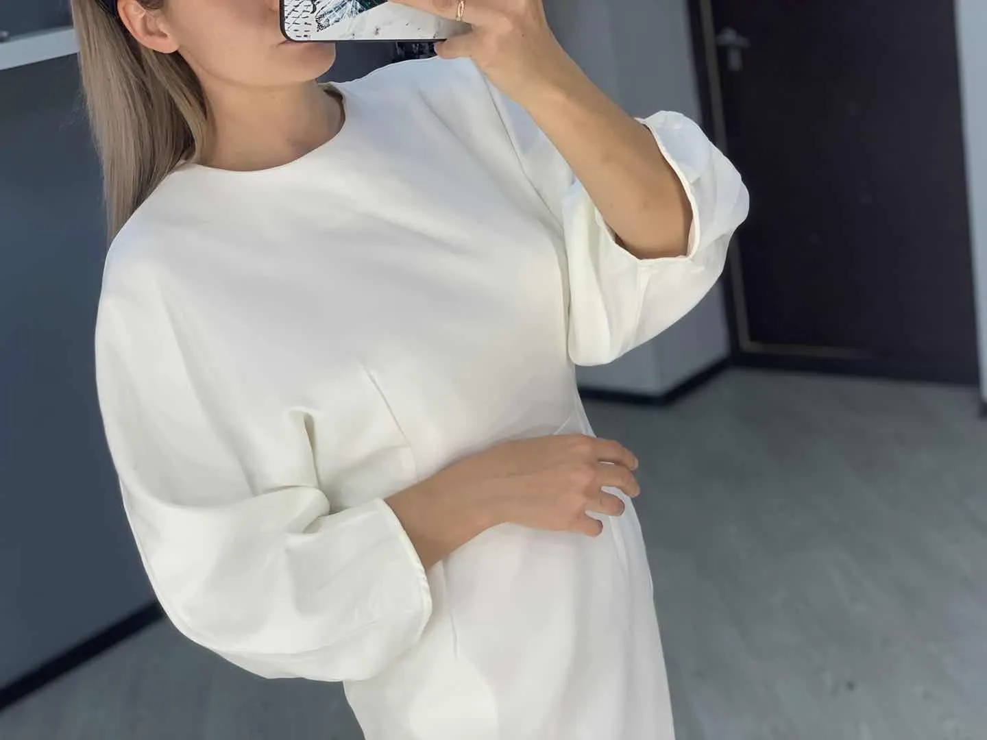 Solid Color Dress Women Slim Dress