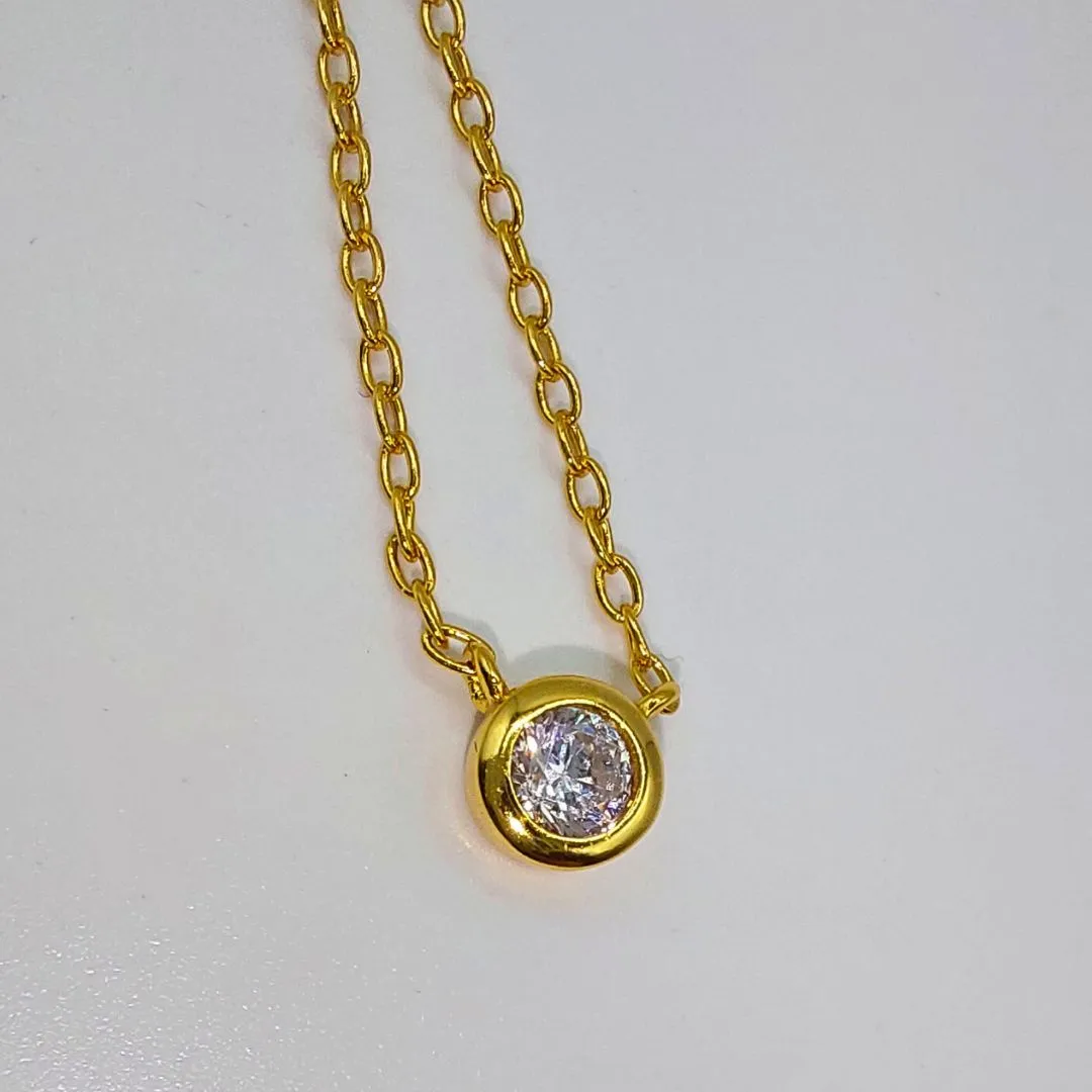 Solitaire Gold Vermeil Necklace