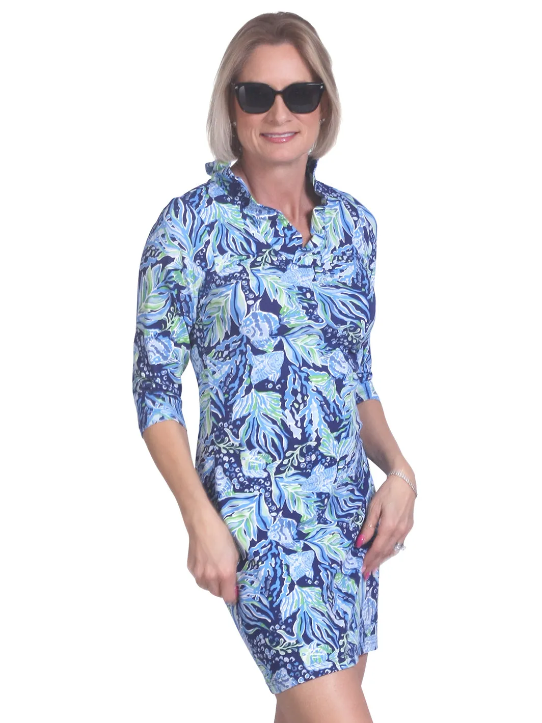 Sophia Ruffle Sheath Atlantis