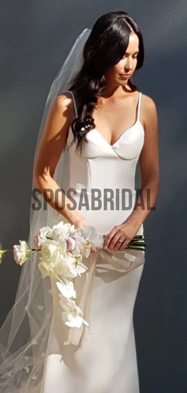 Spaghetti Straps Dream Beach Simple Wedding Dresses WD0521
