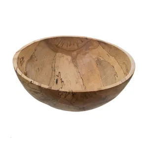 Spalted Ambrosia Wood Round Bowl 15"