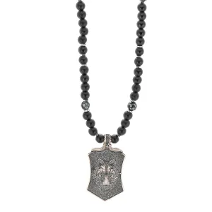 Spirit Onyx Wolf Beaded Necklace