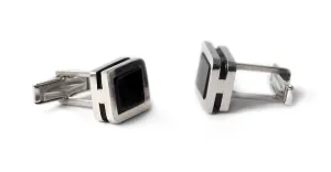 Square twins - Onyx suit cufflinks