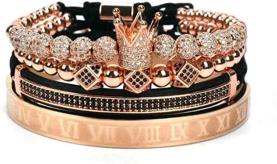 Stainless Steel Crown Bracelets for Men