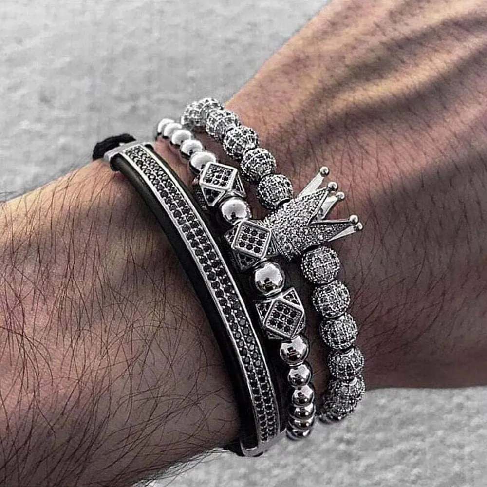 Stainless Steel Crown Bracelets for Men