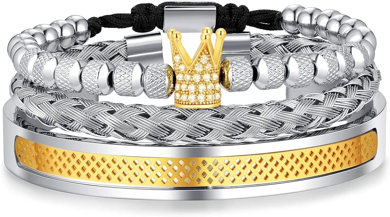Stainless Steel Crown Bracelets for Men