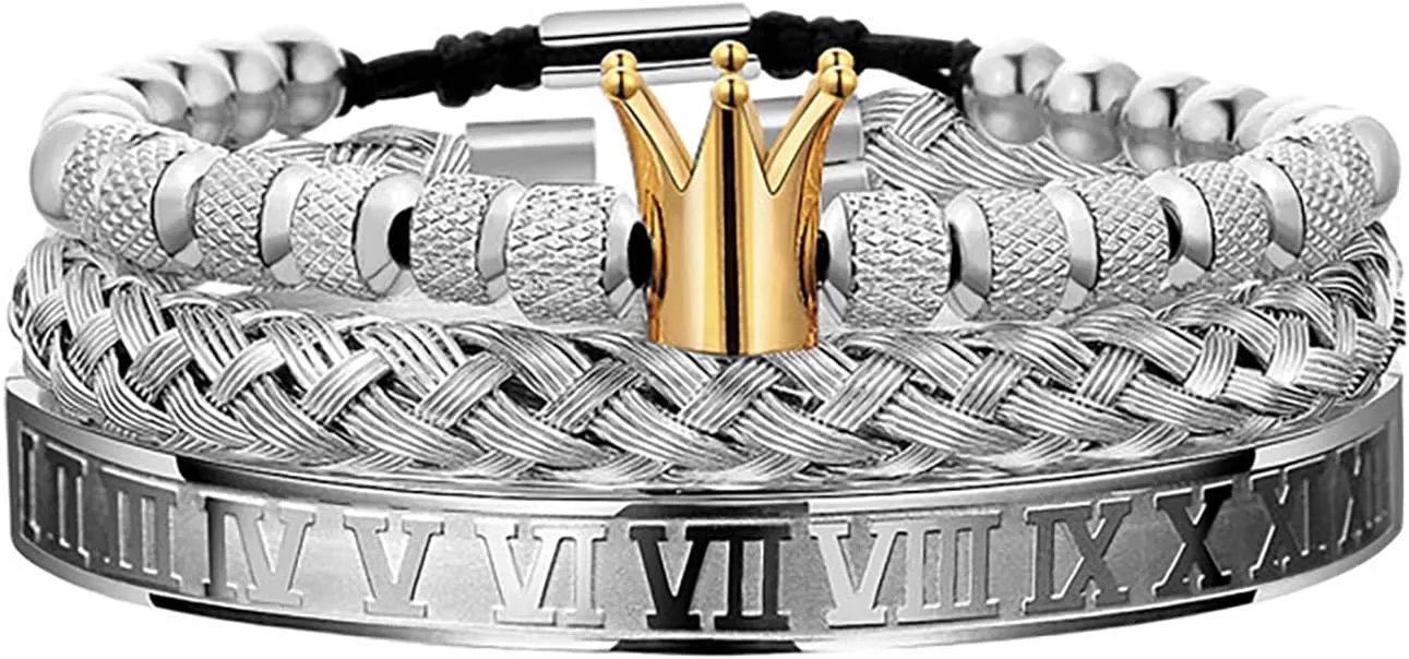 Stainless Steel Crown Bracelets for Men
