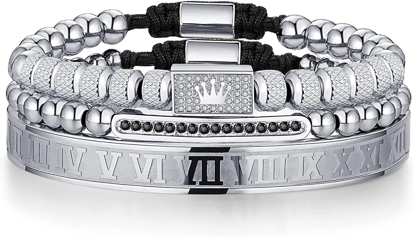Stainless Steel Crown Bracelets for Men