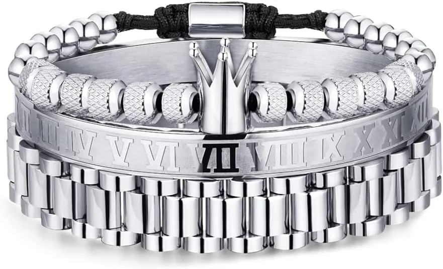 Stainless Steel Crown Bracelets for Men