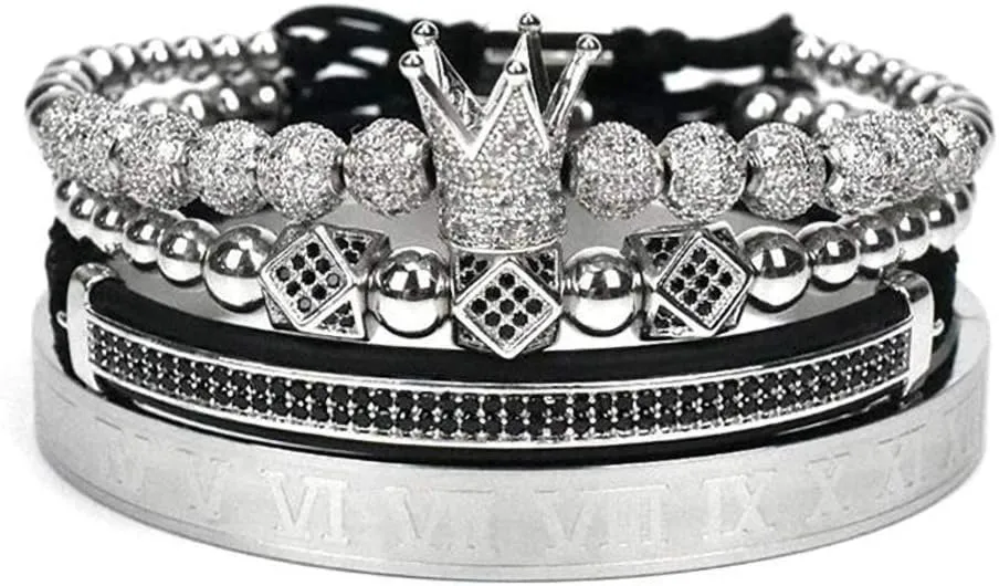 Stainless Steel Crown Bracelets for Men