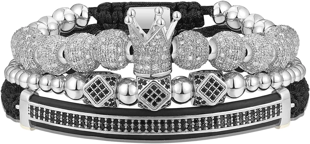Stainless Steel Crown Bracelets for Men