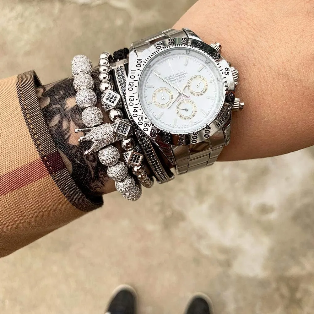 Stainless Steel Crown Bracelets for Men