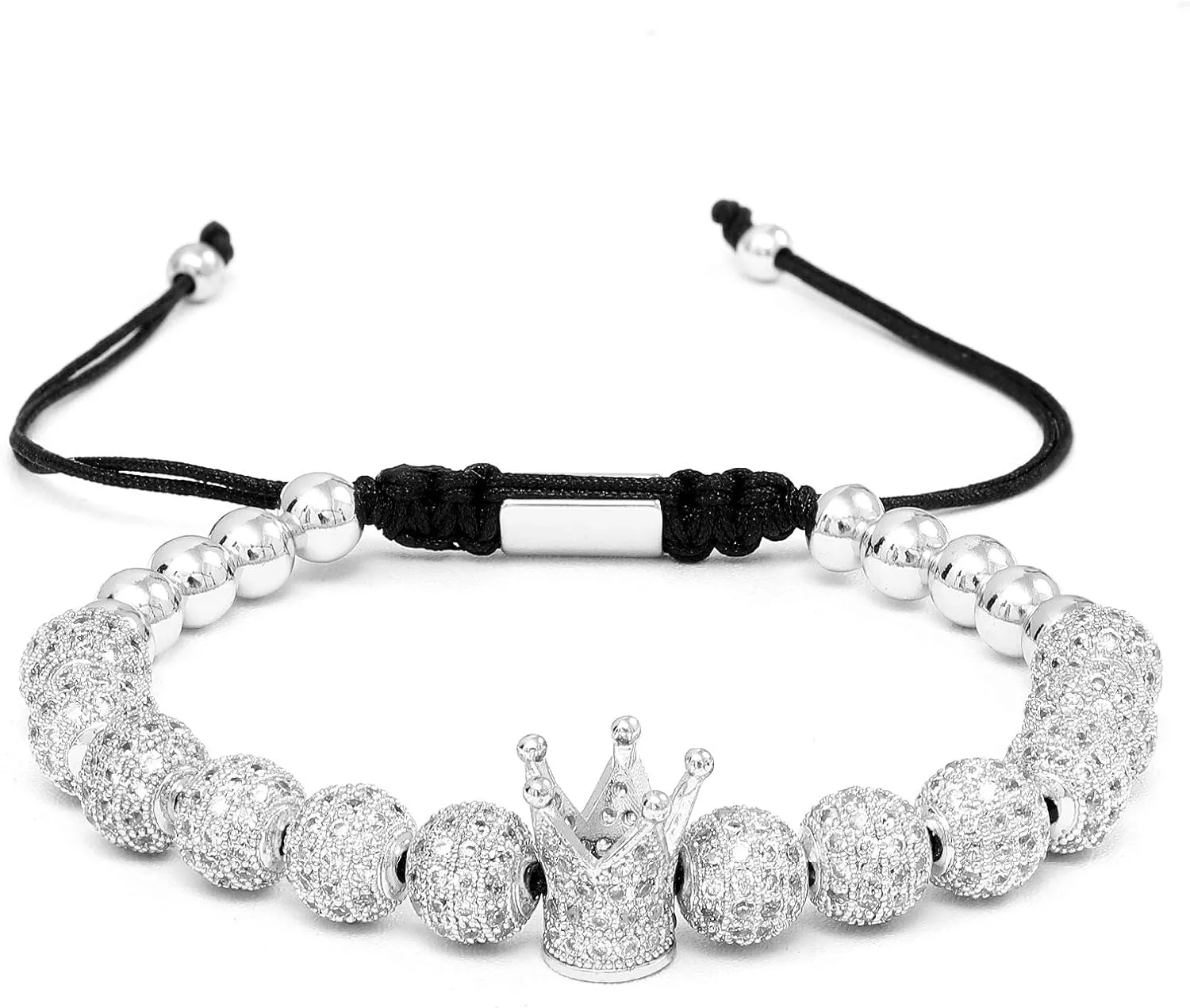 Stainless Steel Crown Bracelets for Men