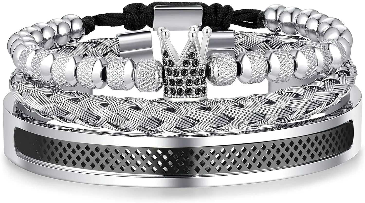 Stainless Steel Crown Bracelets for Men