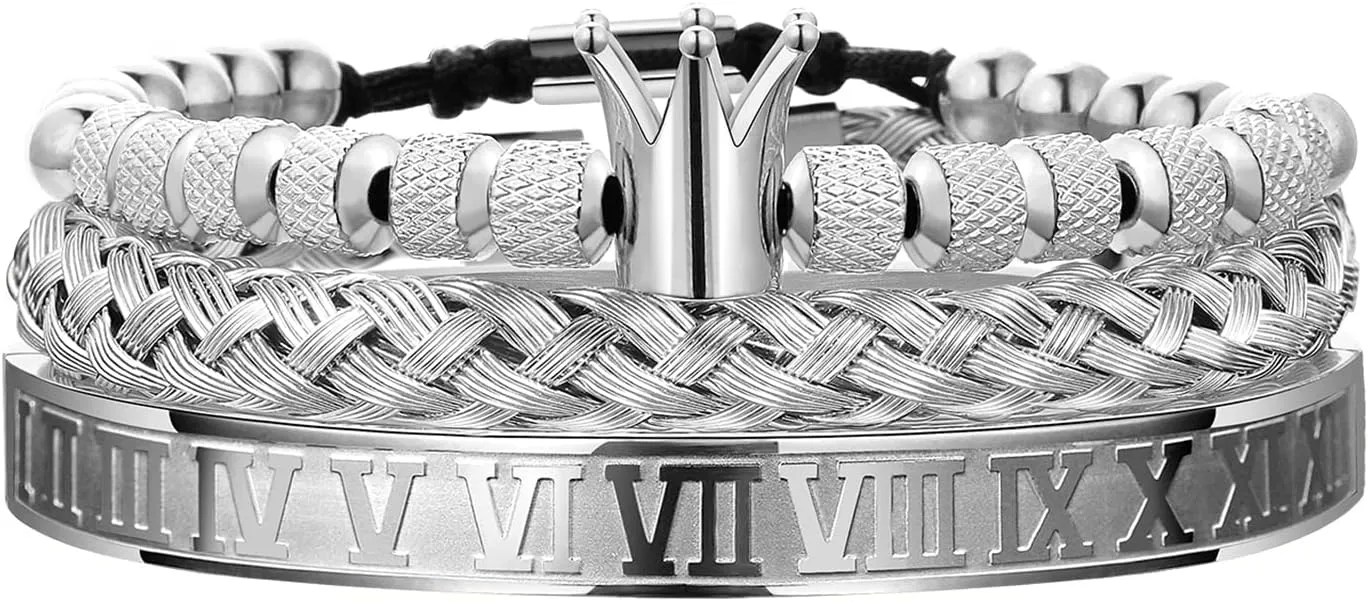 Stainless Steel Crown Bracelets for Men