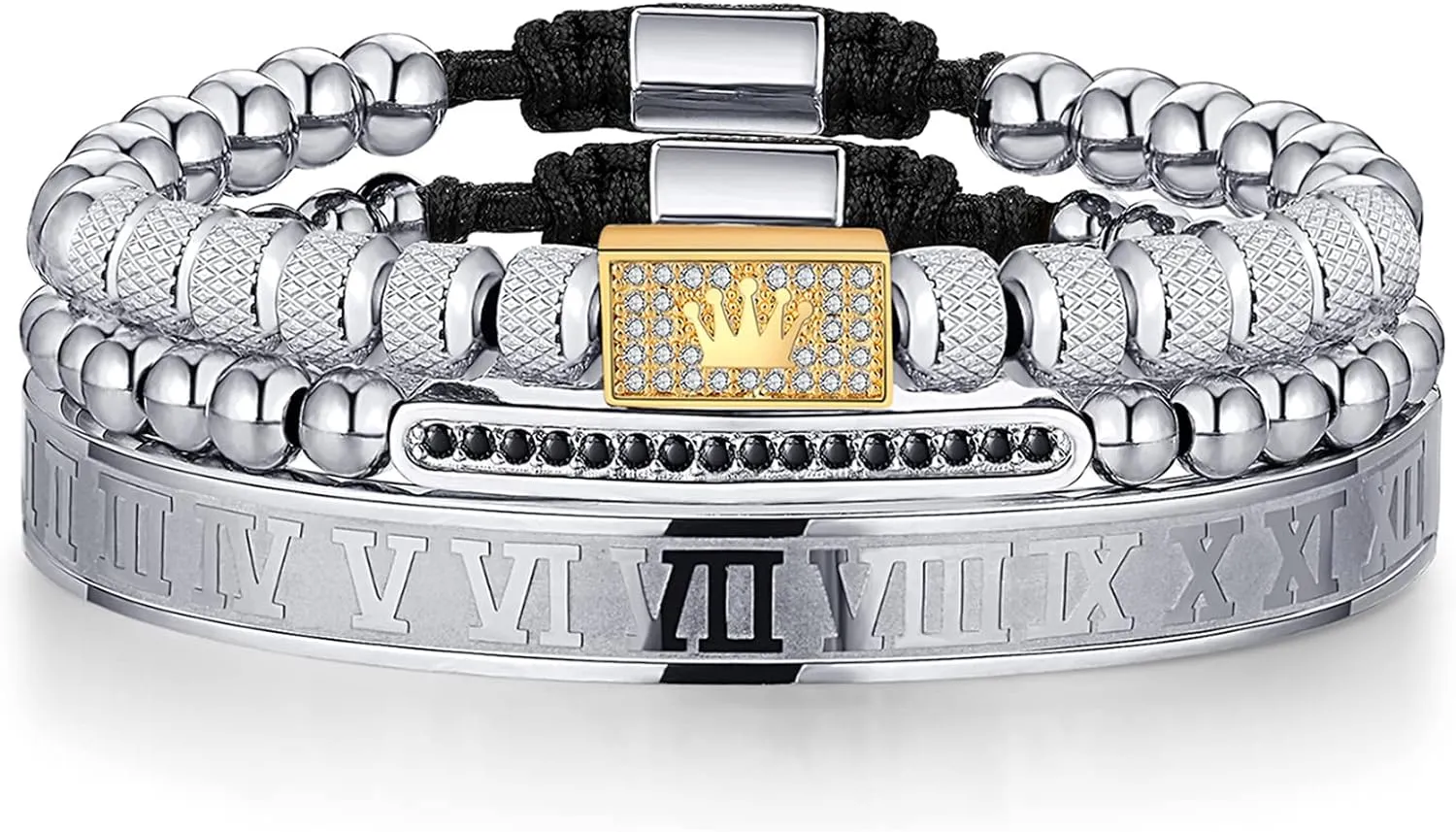 Stainless Steel Crown Bracelets for Men